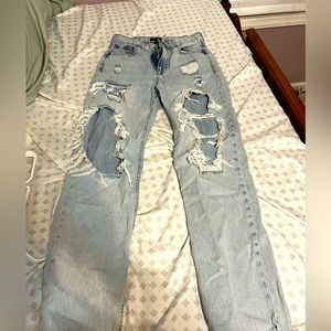 Aeropostale Ripped Baggy Blue Jeans
